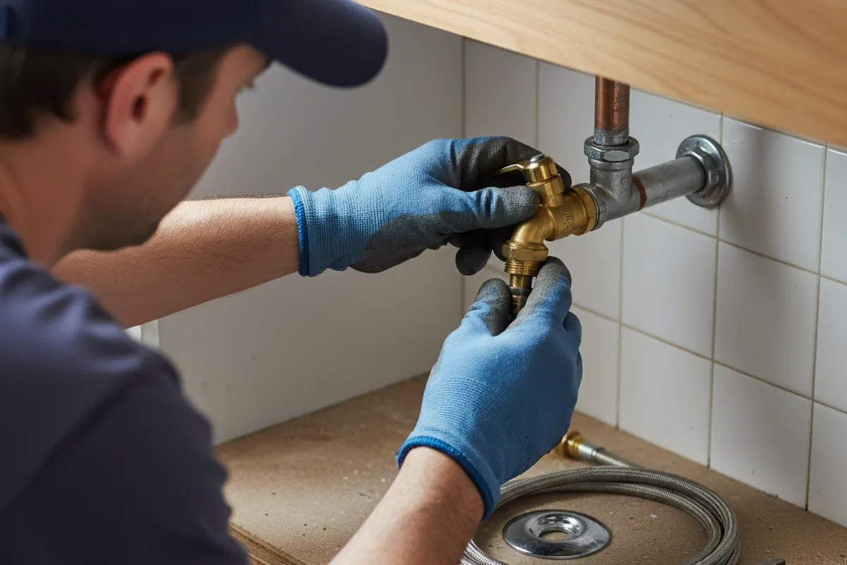 Shutoff valve and fitting work during Faucet and Fixture Repair in Cat Spring